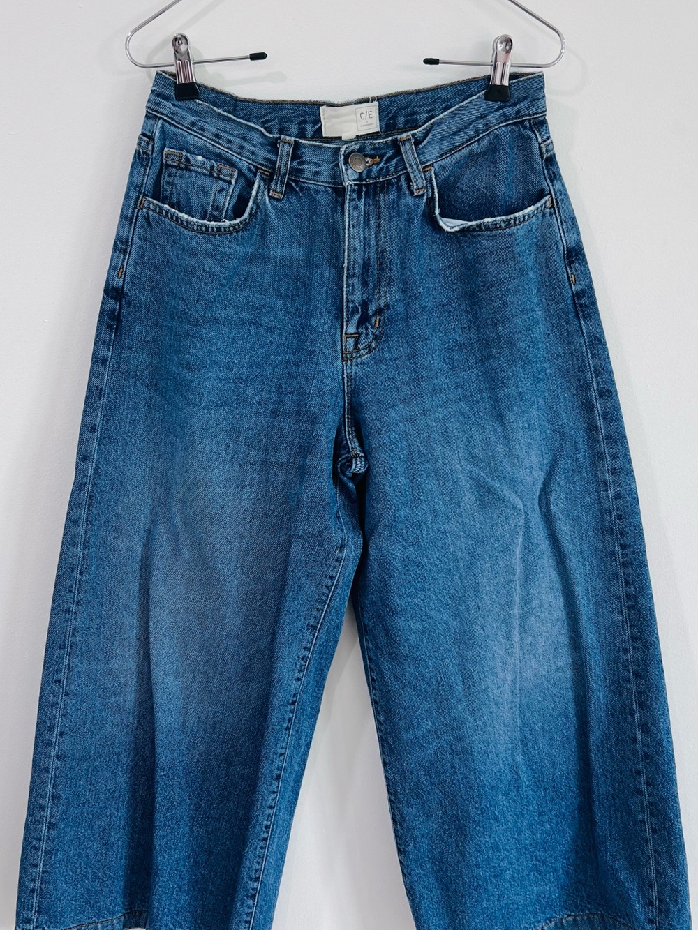 C/E Current Elliott High Rise Wide Leg Cropped Jeans